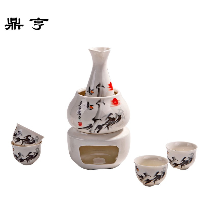 鼎亨陶瓷温酒器烫酒壶煮酒加热暖酒器分酒器黄酒白酒盅杯清酒酒具