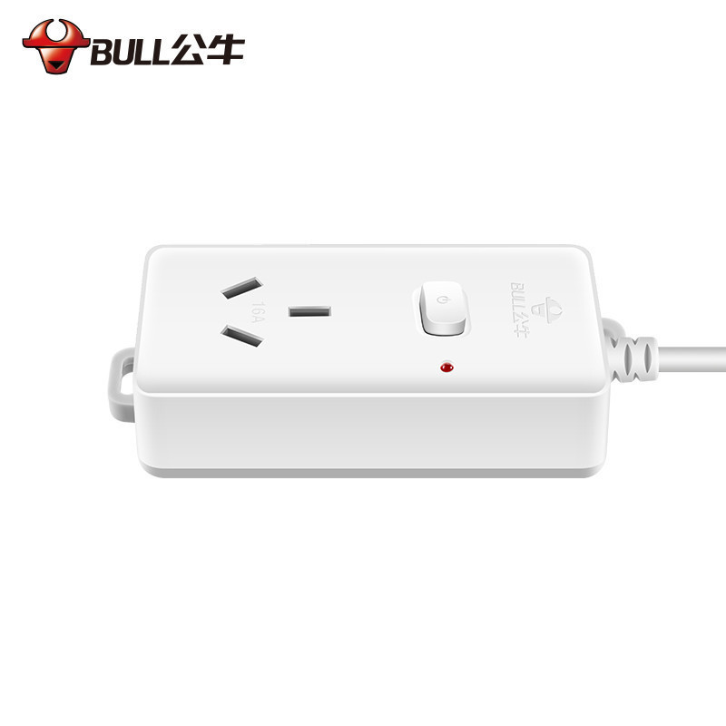 bull公牛空调16A安电源插座转换器大功率4000w/1.8/3/5米接线板插排插线板 104D1.8米