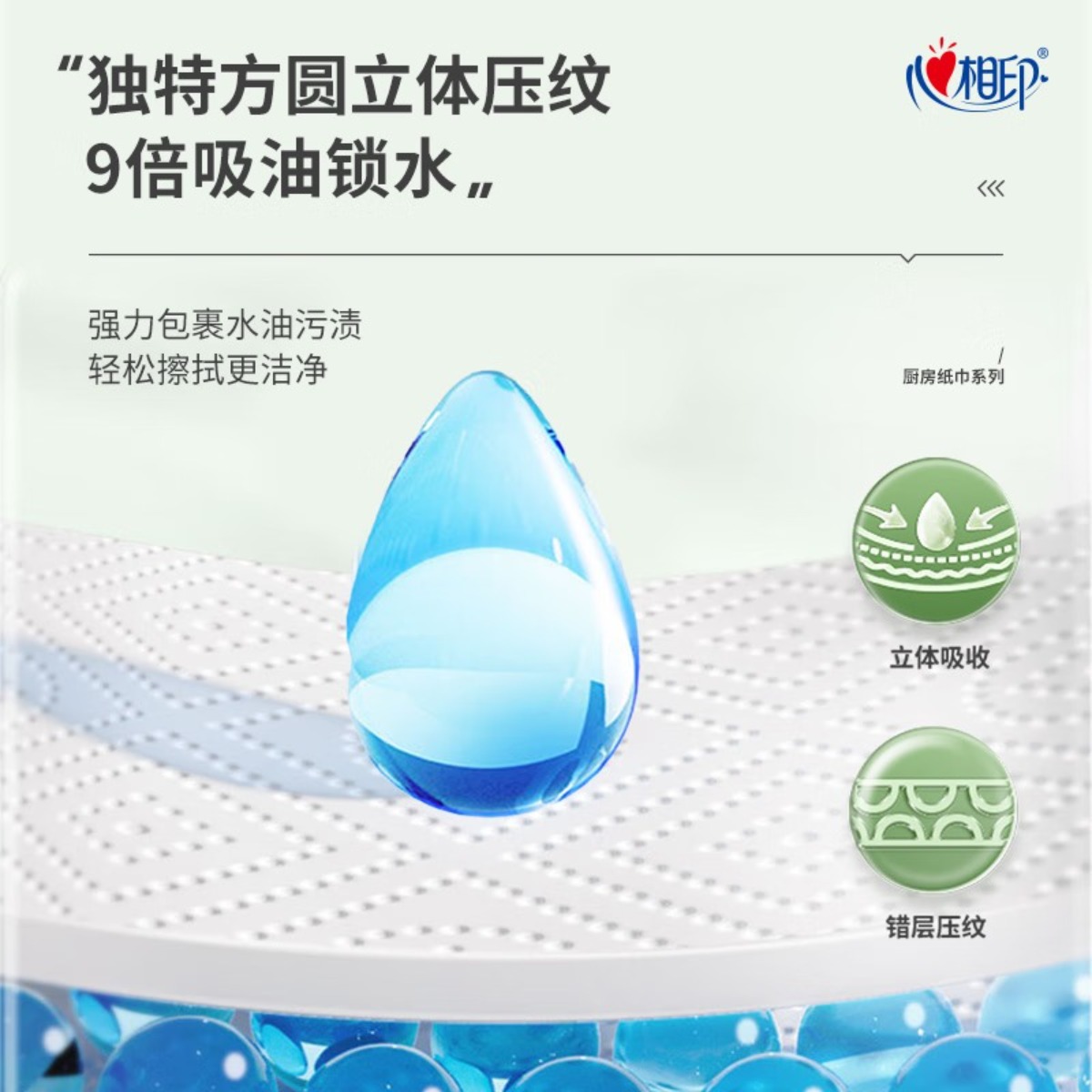 心相印卷纸/厨房用纸75节/卷*2卷/提 吸油锁水 纸巾高清大图