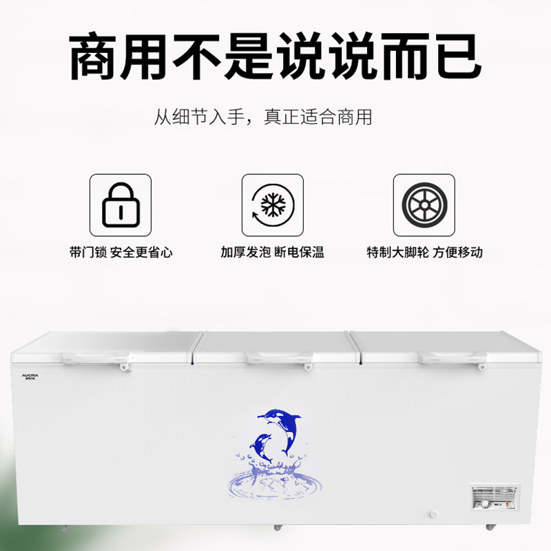 澳柯玛 BC/BD-828 SNA 大冰柜冷柜商用大容量冷藏柜冷冻超市饮料雪糕柜节能省电合金内胆
