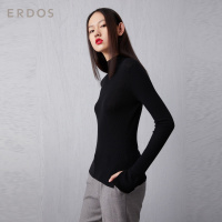 ERDOS 半高领抽条女针织衫柔软舒适羊毛衫修身百搭