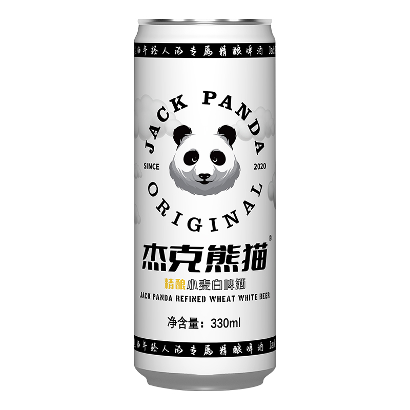 JACK PANDA杰克熊猫 精酿小麦白啤酒330ml*24罐纤体罐整箱装