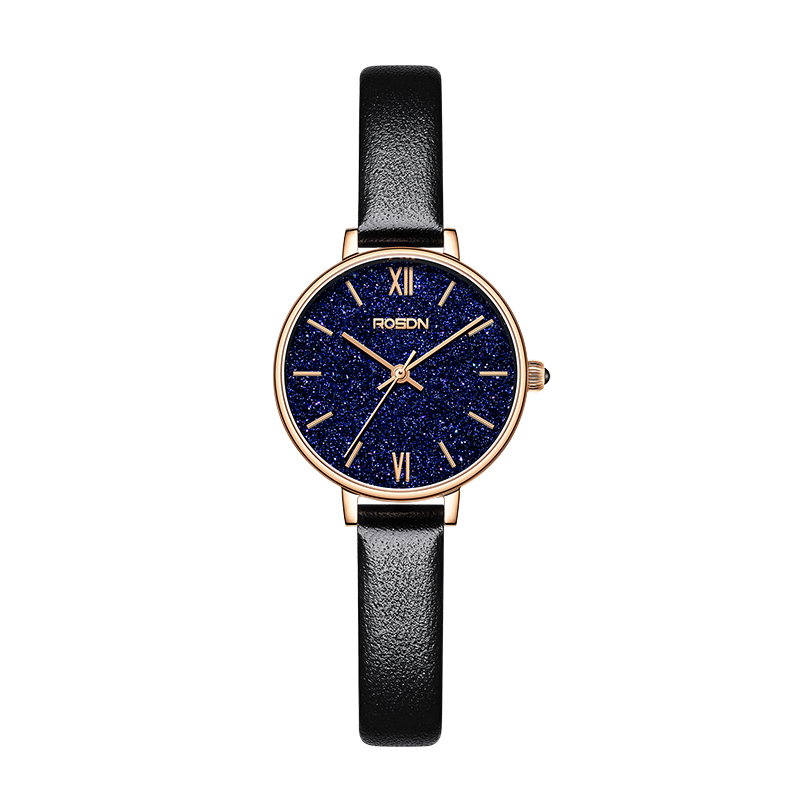 劳士顿(ROSDN)女士手表正品新款时尚商务石英表防水女表女学生婉表3692L 绿皮星空