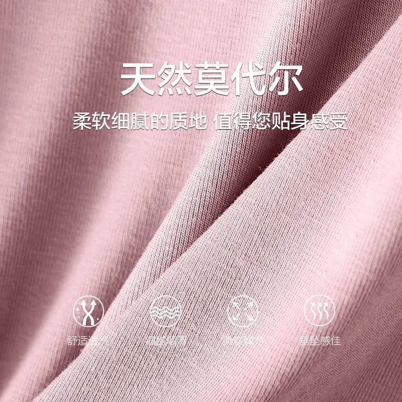 莫代尔连衣裙女夏新款宽松中长款家居服大码显瘦拼接短袖睡裙