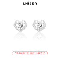 999纯银如意平安锁耳钉女小众设计高级感银耳环2025新款耳饰送女朋友老婆情人节七夕生日礼物