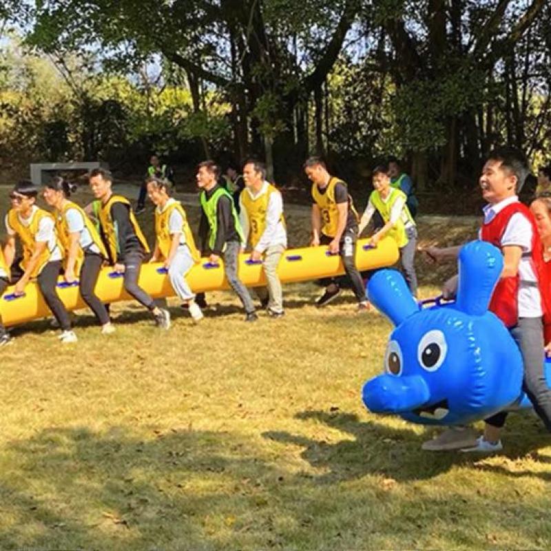 趣味运动会道具充气毛毛虫活动竞速团建拓展器材 -7人座成人款毛毛虫