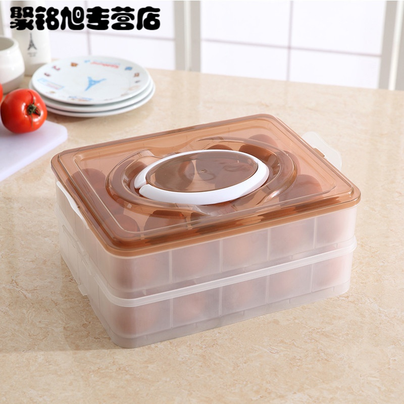 鸡蛋盒子冰箱冷藏保鲜收纳盒塑料整理收纳饺子盒鸡蛋托储物盒收纳盒生活日用家庭清洁家居器皿保鲜盒储物盒收纳盒