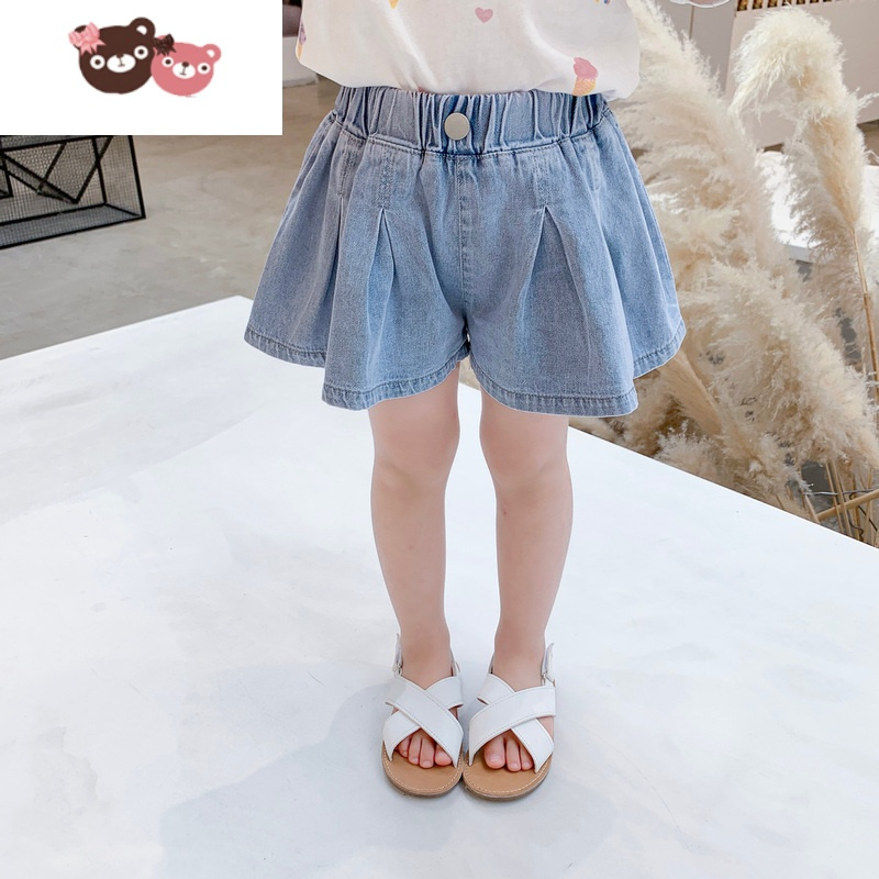 绿彩虹光女童夏季牛仔短裤2022新款宝宝夏装儿童洋气薄款裤子女韩版孩外穿