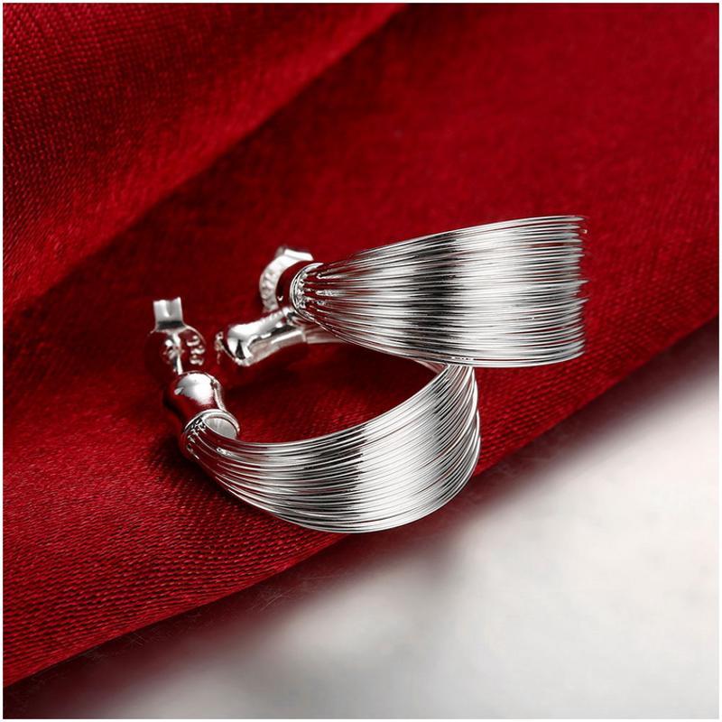 E005 Women silver plated earring 镀925纯银日韩时尚气质耳环女