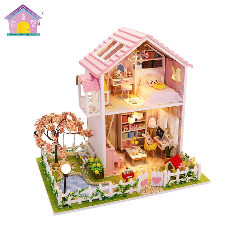 diy小屋手工模型厂家货源创意圣诞节生日木制娃娃屋高清大图