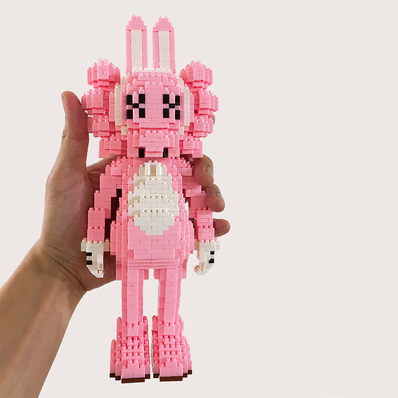 微型拼装钻石玩具积木兼容乐高kaws潮牌公仔小颗粒摆件hc1639大号kaws