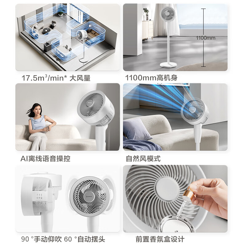 艾美特(Airmate)家用节能省电空气循环风扇 FA23-SR203高清大图