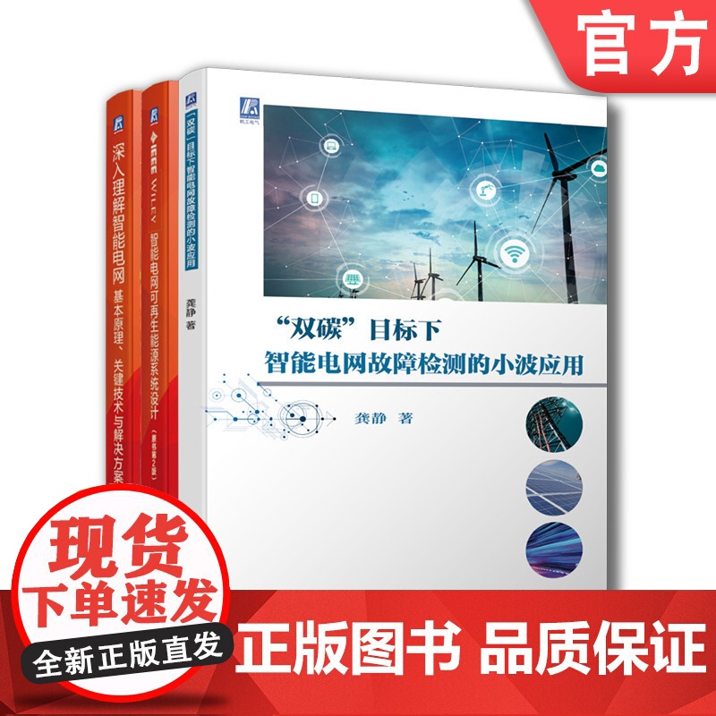 套装 正版 智能电网应用丛书 共3册 双碳目标下智能电网故障检测的小波应用 深入理解智能电网 智能电网可再生能源系统高清大图