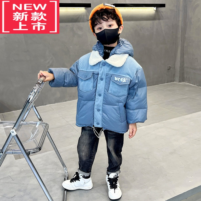 可莉允男童棉服外套冬季冬装童装加厚棉袄帅气男孩夹棉上衣儿童棉衣保暖