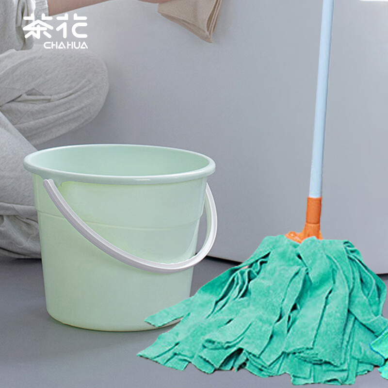 茶花超细纤维吸拧水拖把+洗拖把水桶0270+4703