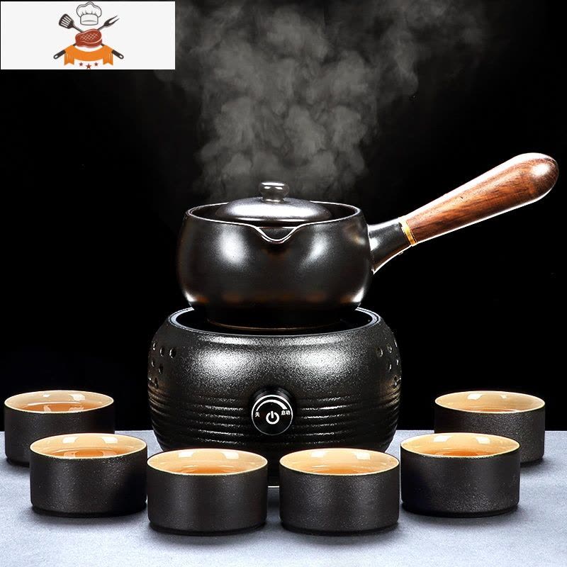 敬平(JING PING)煮茶器陶瓷煮茶壶电陶炉煮茶炉白茶普洱电热烧茶壶套装陶壶烧水壶 [限购1套]宛尔电陶炉(黑)+沁图片