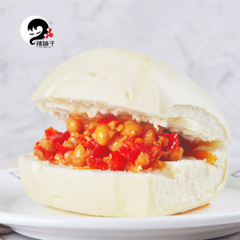 辣妹子 鲜豆辣椒258g 微辣拌面拌饭下饭菜 湖南特产
