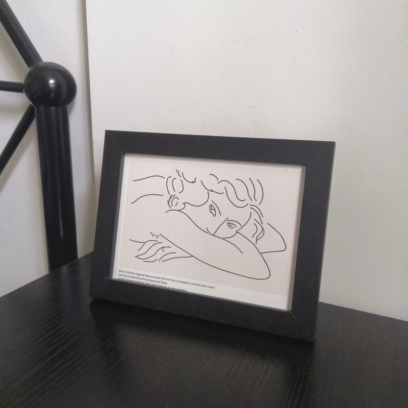 特价~ ins韩风装饰画 毕加索和平鸽 实木相框摆台画 桌面装饰摆件 7-1 7寸黑色框+油画布画芯