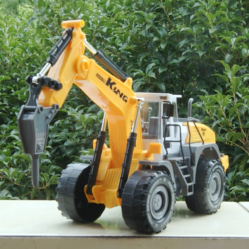 大号玩具车钻地机惯性滑行工程车破地机玩具仿真打桩机车玩具3岁