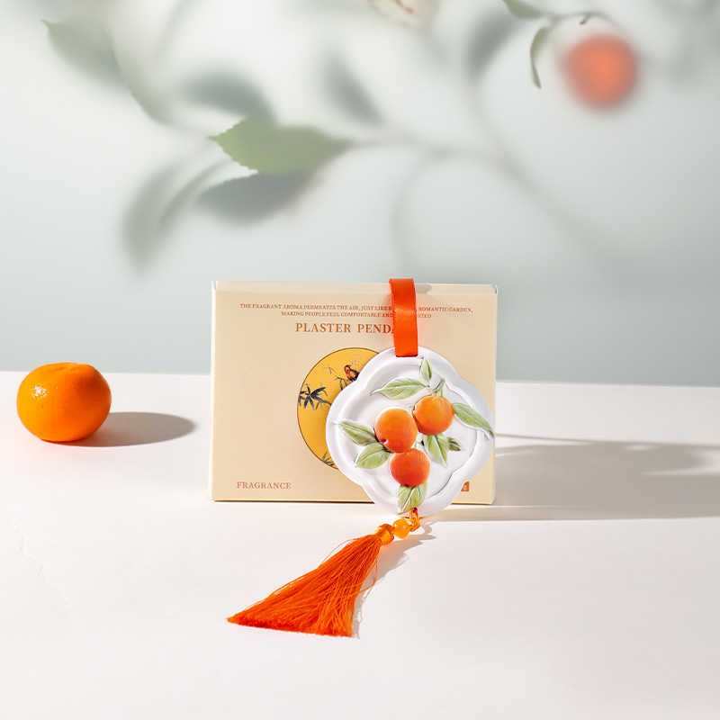 石膏香薰挂件家用室内衣柜清新留香国风浮雕大橘大利车载摆件高清大图