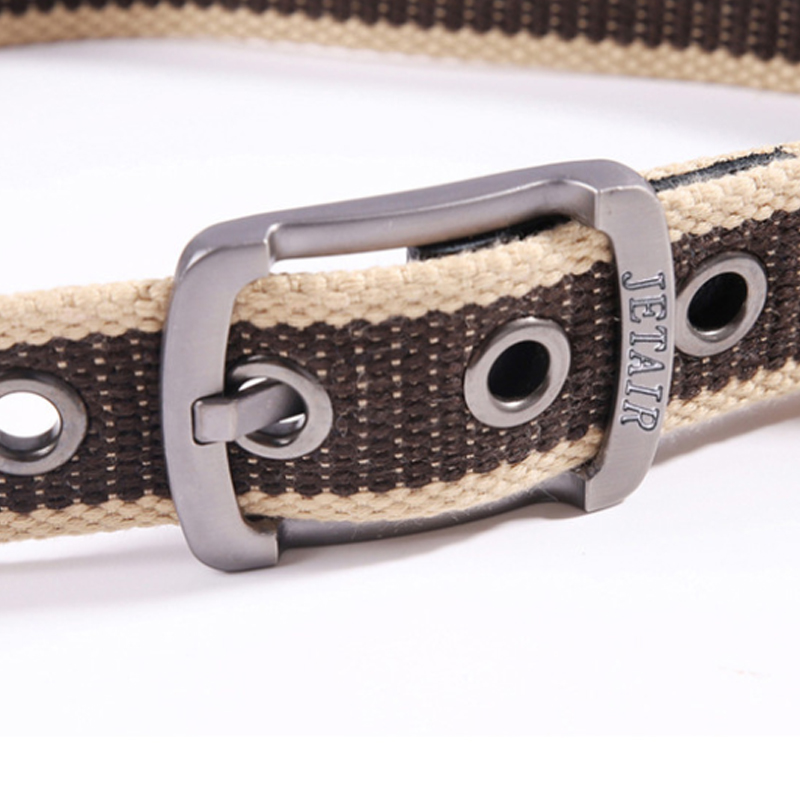 帆布腰带男士皮带针扣青年学生裤带韩版编织牛仔裤带男女加长皮带百搭时尚帅气潮 青年军训皮带户外高清大图