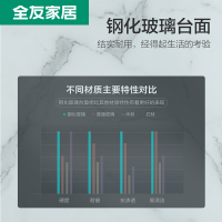 抢全友家居 北欧简约茶几电视柜组合 钢化玻璃台面 电视柜多动能可伸缩 实木柜腿DW1001