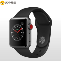 Apple Watch Series3 智能手表(GPS+蜂窝网络款 38毫米 深空灰色铝金属表壳 黑色运动型表带)