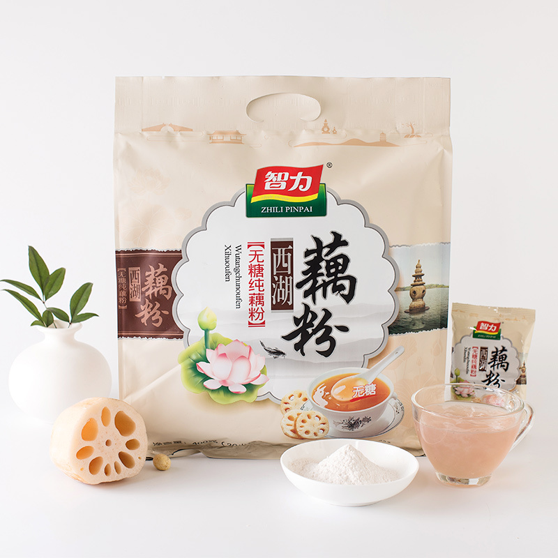智力无糖纯藕粉400g无添加天然手工正宗西湖特产莲藕粉早餐小袋装