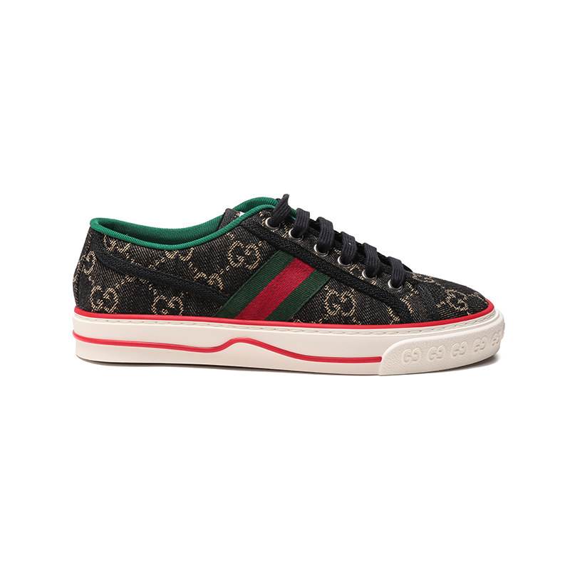 古驰gucci女士织物系带休闲运动鞋板鞋帆布鞋606110un320