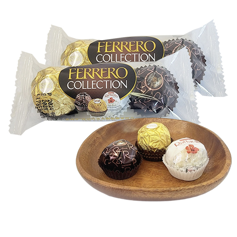 Ferrero费列罗榛果威化巧克力T3条装送女友生日礼物婚庆喜糖果零食品 【三色】32.4g*8袋（24颗） 费列罗