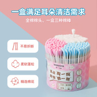 屈臣氏三合一棉花棒220支耳朵清洁蓬松头圆头耳勺型棉棒柔软