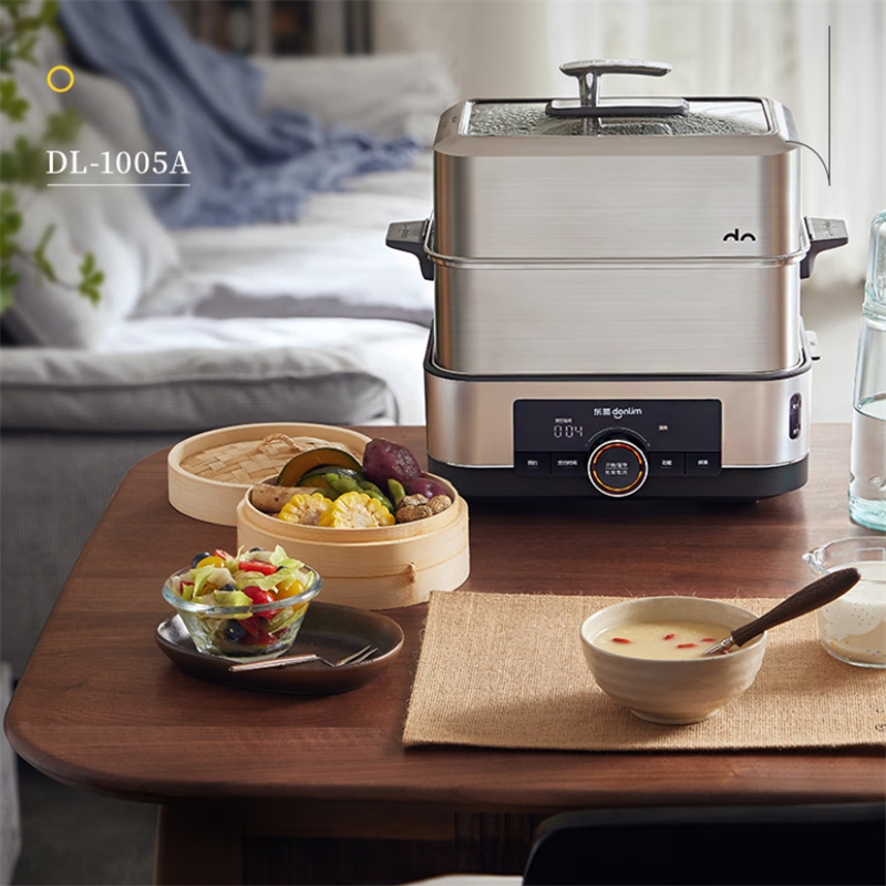 东菱(DonLim)DL-1005A电蒸锅多功能蒸汽锅炖蒸煮一体电蒸箱多层不锈钢大容量蒸锅高温速蒸自动断电