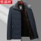 恒源祥冬季加绒加厚外套男士带毛领棉衣中老年保暖短款棉服爸爸装