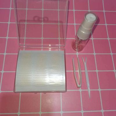 蕾丝双眼皮贴单面防水隐形透气肉色自然不反光防眼垂美目多规格 橄榄型 480贴10张[送工具喷瓶+收纳盒]
