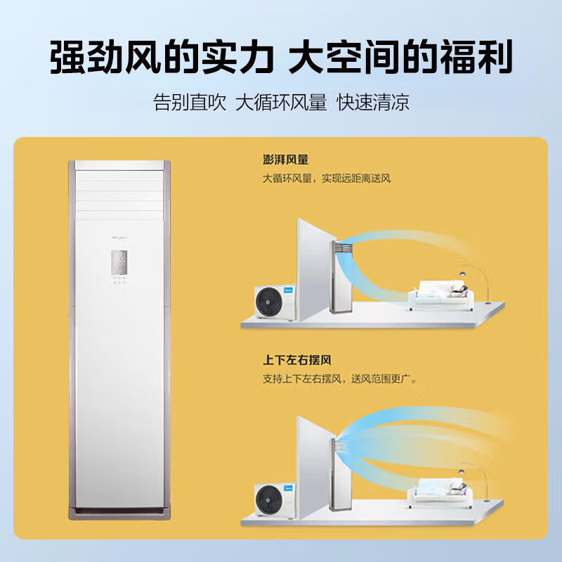 立柜式冷暖空调|RFD-120LW/BSDN8Y-PA401(B3)B|5匹变频冷暖;||美的|纯白;含空调普通支架|高清大图