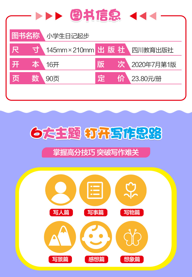 [粉象优品]乐乎教育 小学生日记起步 小学1-2年级适用 注音版 漫画成语轻松启蒙作文练习辅导手册教辅