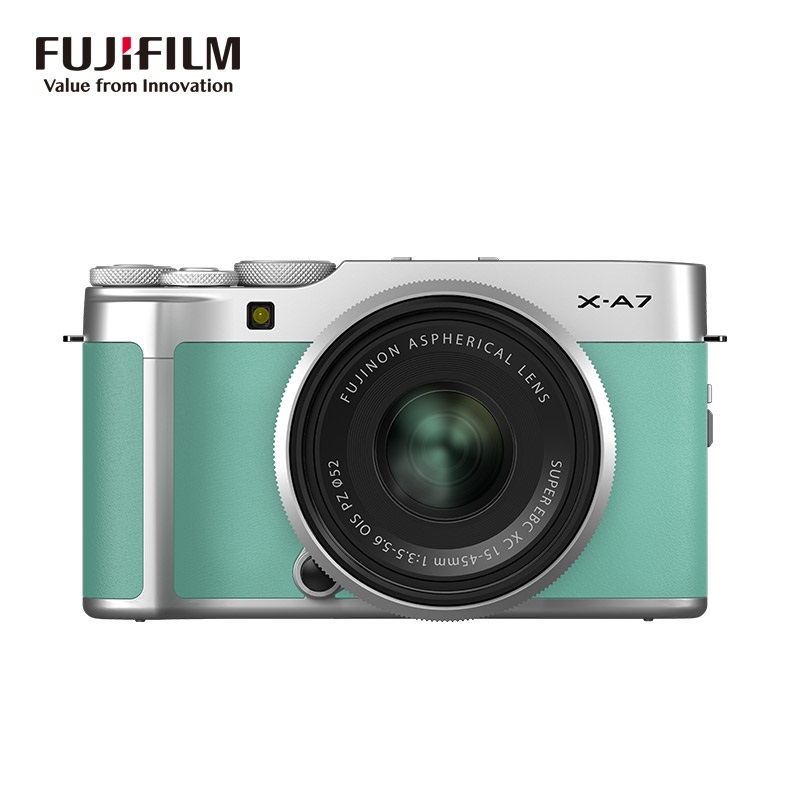 富士(FUJIFILM) X-A7(15-45mm)薄荷绿 单镜头套装 数码微单相机