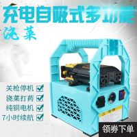 便携式充电自吸泵12v园林浇菜水泵打药泵浇花农用电动喷雾泵 桔色 14A锂电+30米浇菜