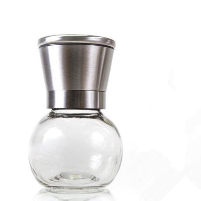 胡椒研磨器 手动花椒胡椒研磨器 304不锈钢磨粉器 玻璃胡椒研磨器 304 球形