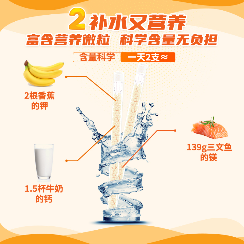 美林水水乐牌多种矿物质颗粒 27.2g(3.4g/袋*8袋)香蕉牛奶风味补充多种维生素