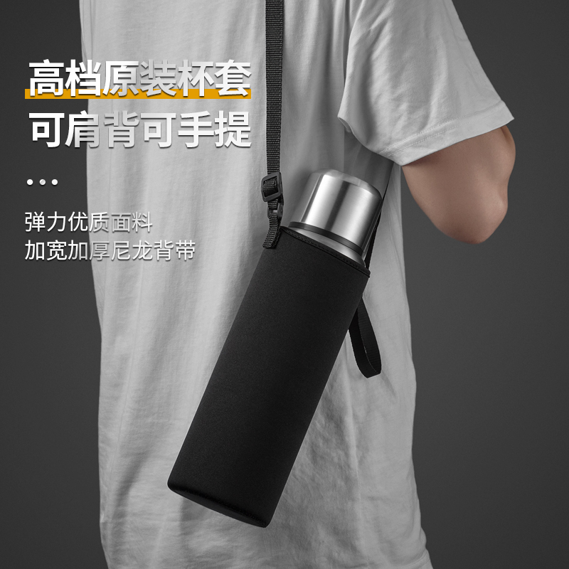 全钢316不锈钢大容量保温水杯子男便携户外健身茶水分离水壶温度高清大图