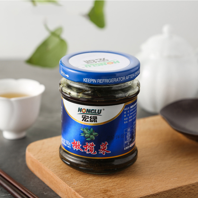 宏绿(HONGLU)橄榄菜160g 蔬菜类 早餐方便面泡面速食榨菜咸菜下饭菜调味料罐头 潮汕特产