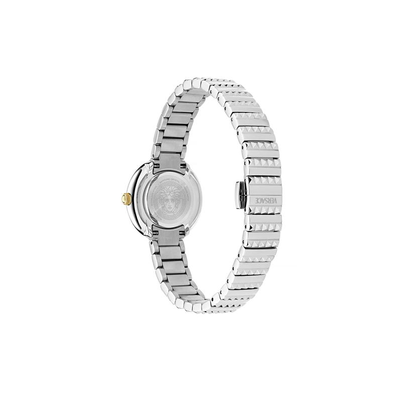 范思哲Versace手表女石英银色表盘圆形表盘不锈钢带商务休闲高清大图