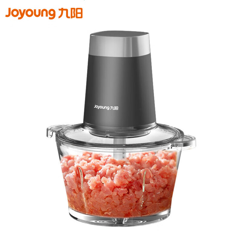 九阳(Joyoung)绞肉机S18-LA189灰色电动多功能料理机辅食机搅拌绞馅切菜研磨 1.8L大容量一键控制