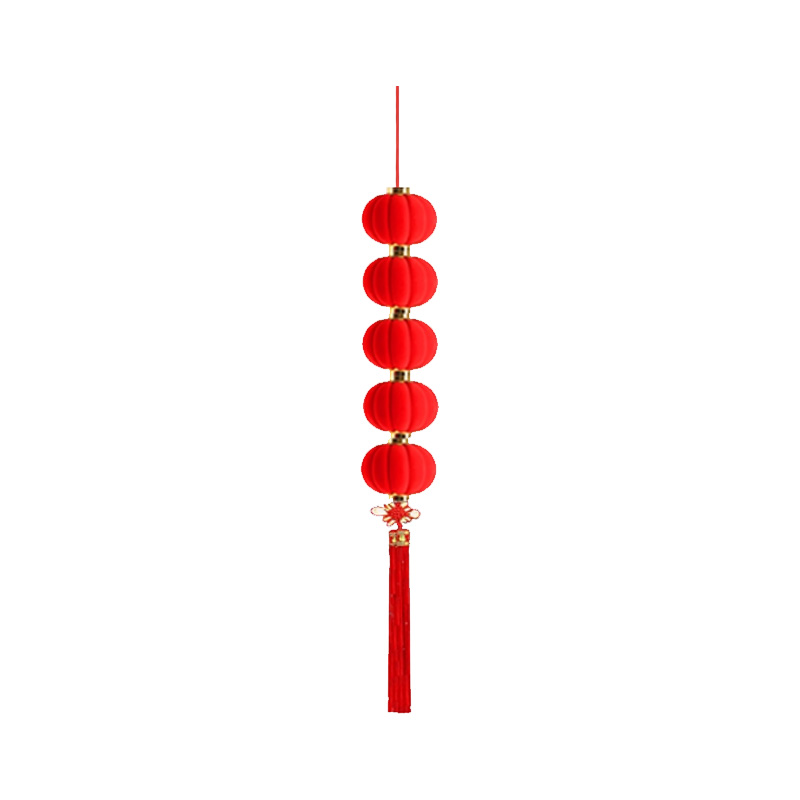 臻远 ZY-JQ04植绒灯笼5连串 150mm(单位:串) 红色
