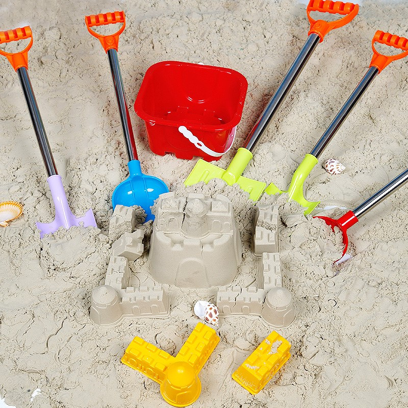 塑料双铲儿童沙滩玩具套装宝宝铲子和桶挖沙子工具玩沙铲套装神器