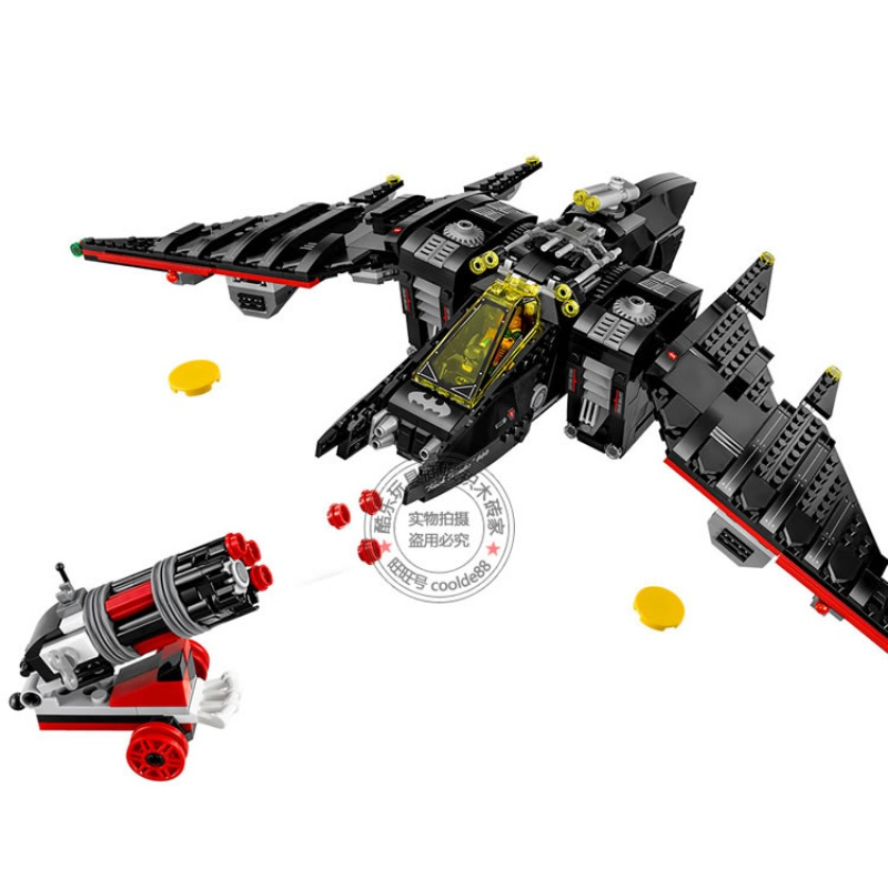 超级英雄蝙蝠侠大电影系列蝙蝠翼战机战车兼容乐高积木玩具70916 双面