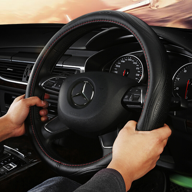 奔驰glc260c200le300lcla200gla200gle真皮方向盘套汽