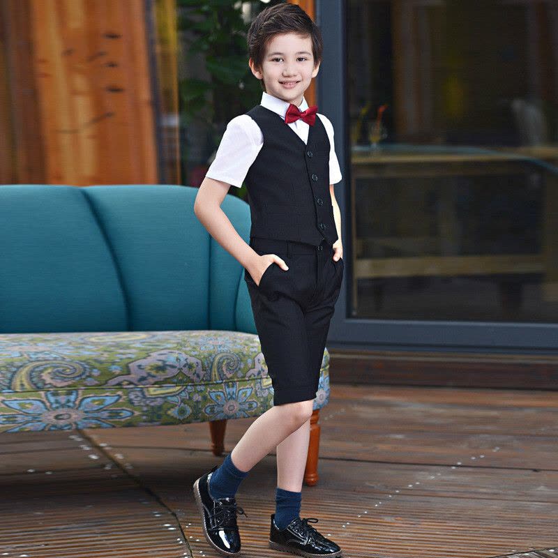 迪鲁奥(DILUAO)男童礼服套装花童主持人儿童表演男孩西装大童马甲钢琴演出小西服图片