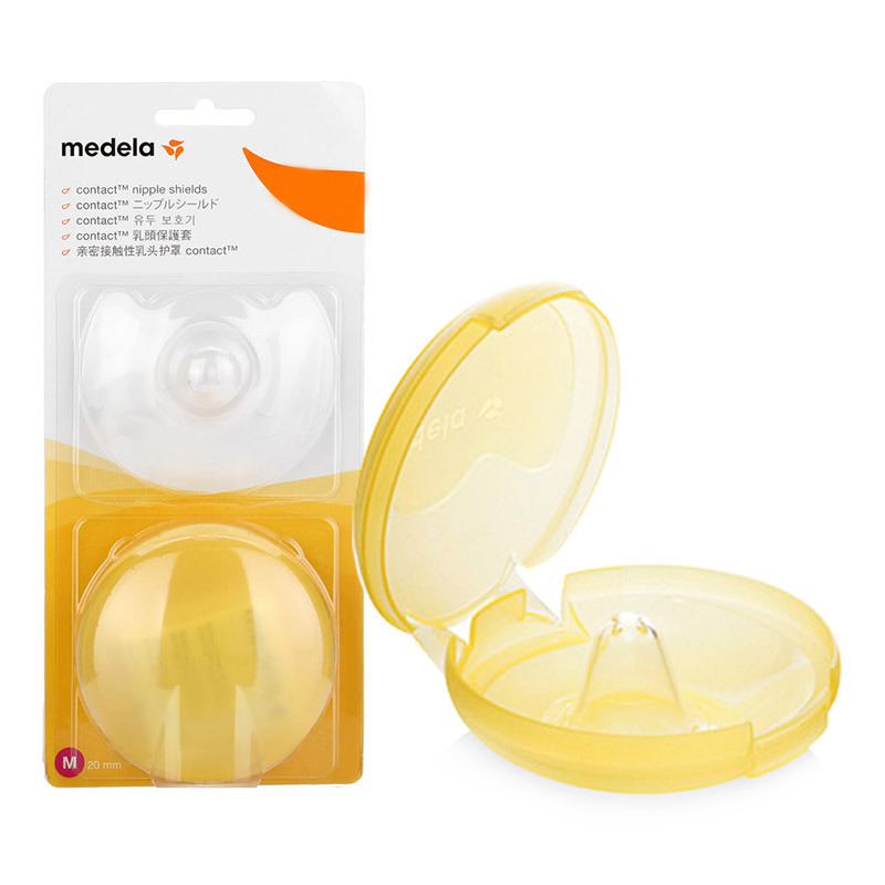 (瑞士进口)(中号)美德乐Medela亲密接触型乳头保护罩2片装M号20mm软硅胶材质安全贴合舒适辅助宝宝